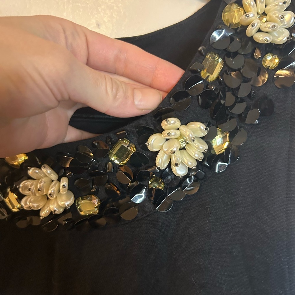 Boden Beaded Ponte Sheath Dress 12 Long - Picture 6 of 6